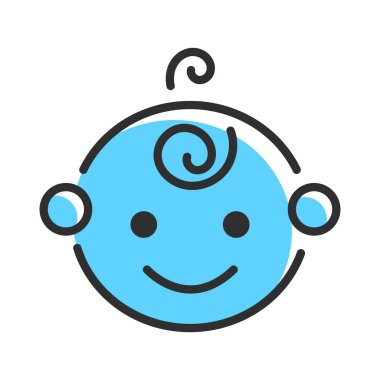 Boy child line icon. Vector illustration