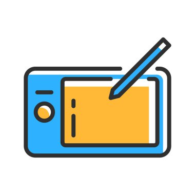 Graphic tablet line icon. Vector illustration
