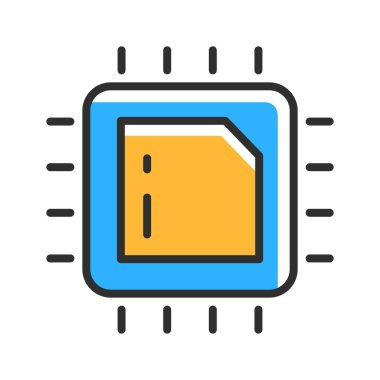 CPU line icon. Computer technology symbol. Vector illustration