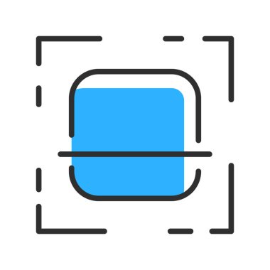 Code scanning line icon. Vector illustration