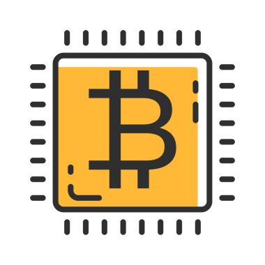 Bitcoin concept, great design for any purposes icon. Bitcoin cryptocurrency coins. Gold bitcoin coin. Banking technology concept.