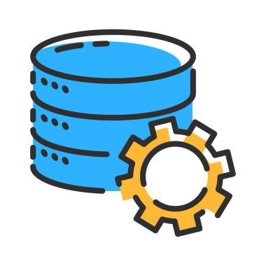 Data server setting line icon. Server room concept. Vector illustration