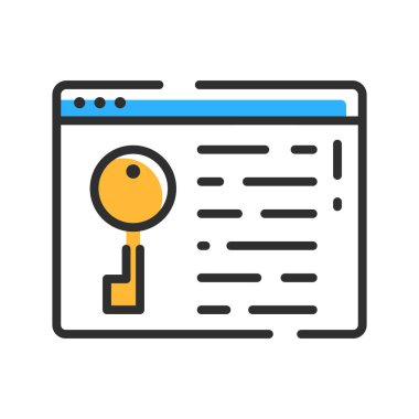 Key word page line icon. Engine optimization logo in color. Vector illustration concept