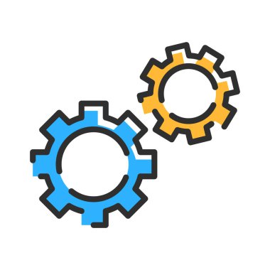 Gear line icon. Logo color gears. Vector illustartion concept