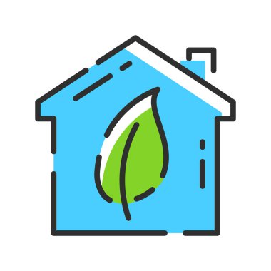 Eco clean house icon. Green gouse logo. Vector illustration concept