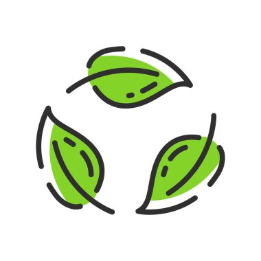 Recycle color icon in line style. Vector illustration concept