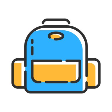 School backpack line icon. Education outline logo in color. Vector illustration concept.