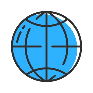 Globe line icon. Earth outline logo. Vector illustration concept.