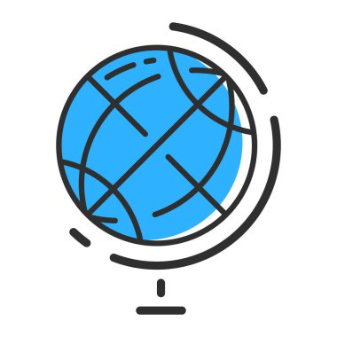 Globe line icon. Planet symbol logo. Vector outline style vector illustration