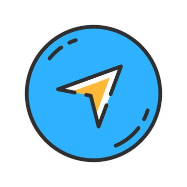 Navigation line icon. GPS system logo for app or web page. Vector illustration concept.