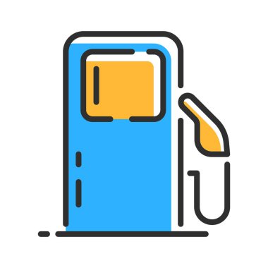 Petrol station line icon in color. Gasoline pump logo. Vector illustration concept.