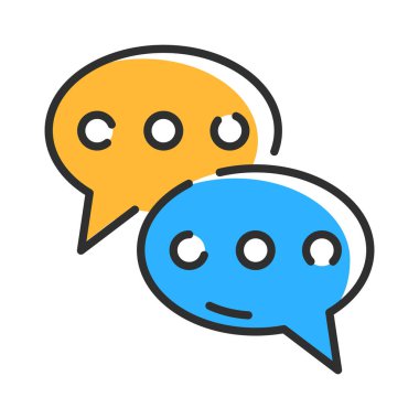 Speech bubble line icon. Business online chat logo. Vector illustration