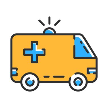 Ambulance car line icon. Vector flat illustration concept