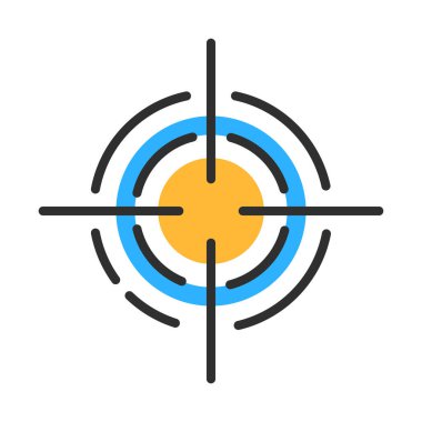 Business target icon. Marketing target outline icon. Vector illustration concept