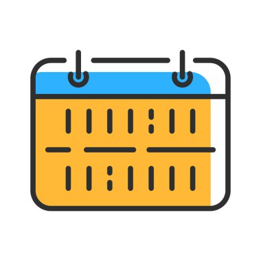 Calendar icon in outline style. Data symbol. Vector illustration concept.