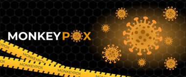 Monkeypox virus medical banner. Monkeypox virus epidemic protective. Attention Banner. infectious disease. Vector background illustration