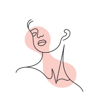 Modern abstract line minimalistic women face arts decoration, postcard or brochure cover design. Different face. One line art. Vector illustrations design