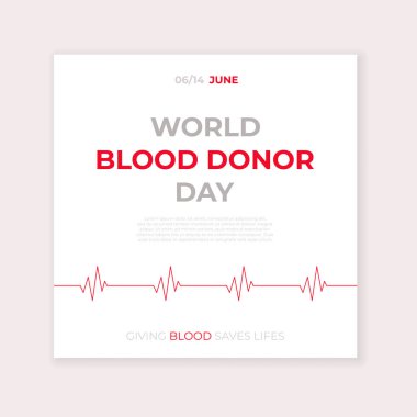 Blood donor day poster in minimalistic style. Vector illustration concept