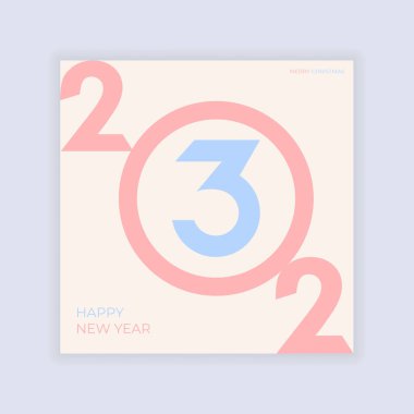 Happy New year 2023 minimalistic poster