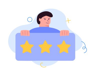 Man with star rating. Vector illustration concept