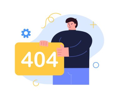 404 error man with text. Vector illustration concept
