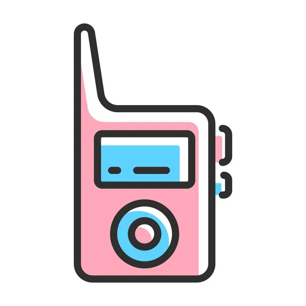 Baby Radio Line Icon Vector Illustration — Vetor de Stock