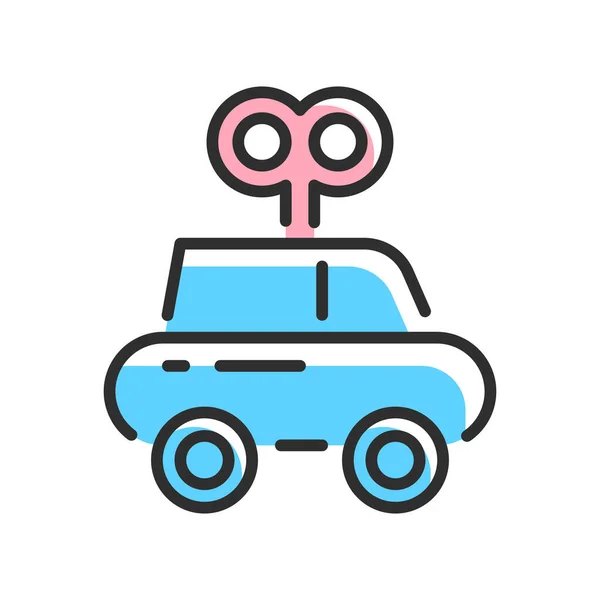 Car Toy Line Icon Color Vector Illustration — 图库矢量图片