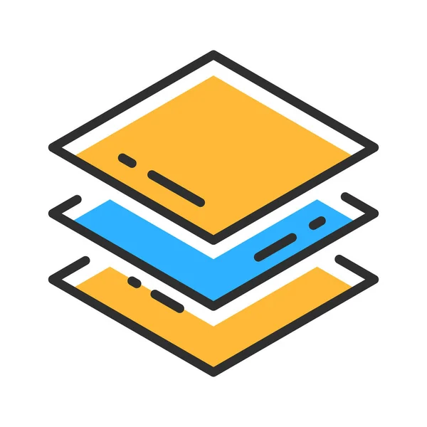 Layer Line Icon Outline Symbol Vector Illustration Concept — 스톡 벡터