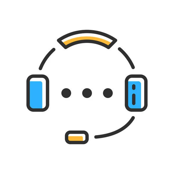 Support Line Icon Headphones Symbol Vector Illustartion — Vetor de Stock