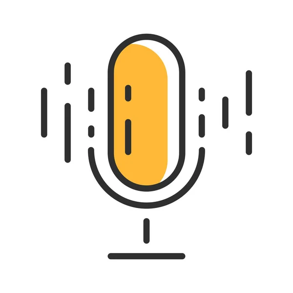 Microphone Line Icon Recording Symbol Vector Illustration — Διανυσματικό Αρχείο