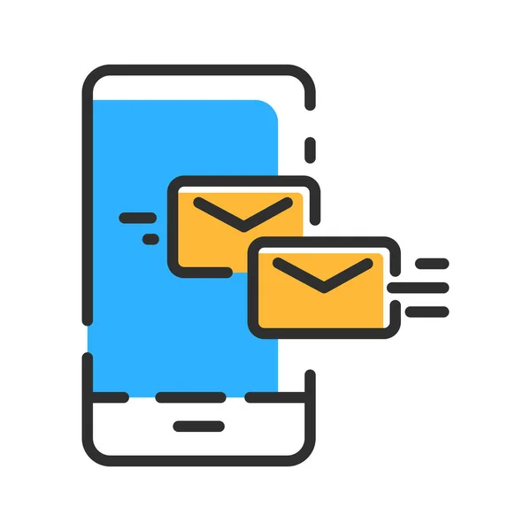 Message Line Icon Letter Symbol Color Vector Illustration — 图库矢量图片