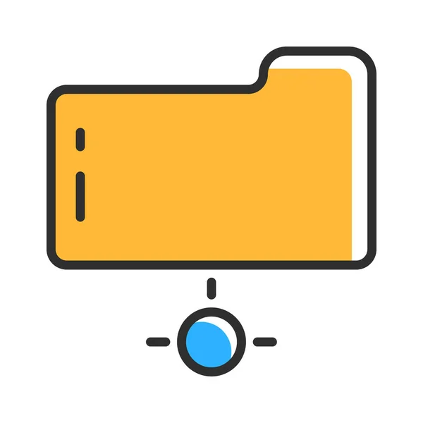File Management Line Icon Folder Logo Vector Illustartion —  Vetores de Stock