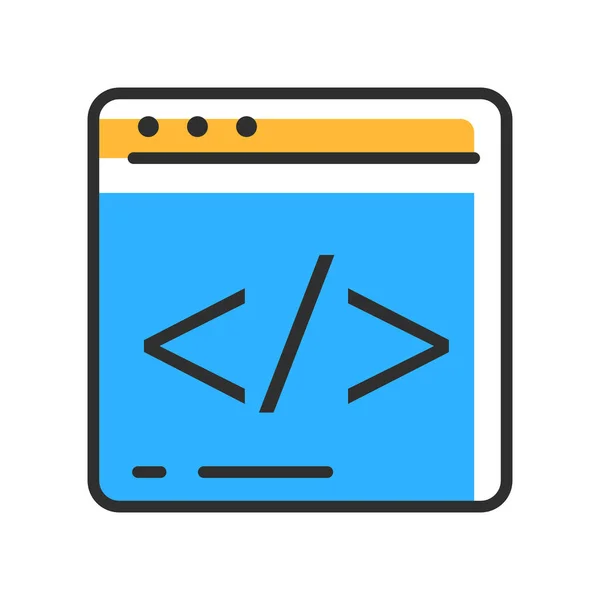 Web Development Line Icon Web Page Coding Outline Style Icon — Stockvektor