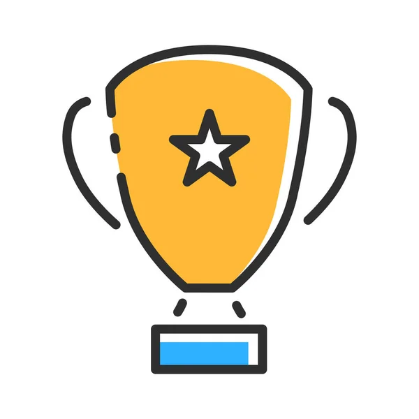 Award Line Icon Cup Logo Color Vector Illustartion — Stockvector