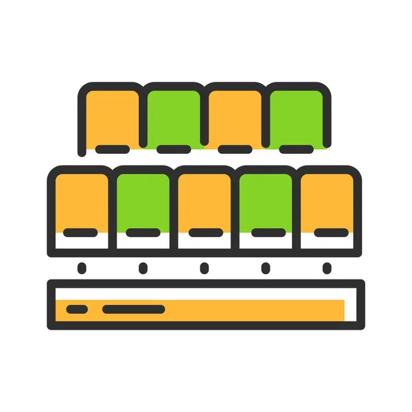 Stadium Tribune Line Icon Vector Illustration — Vettoriale Stock