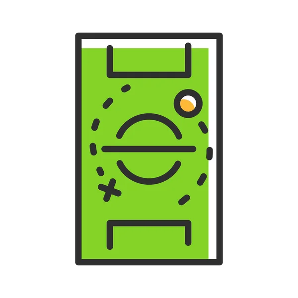 Soccer Tactic Board Line Style Vector Illustartion — Stock Vector