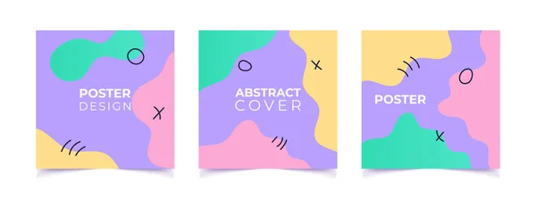 Abstract Vector Set Creative Backgrounds Minimalistic Trendy Style Design Templates — ストックベクタ