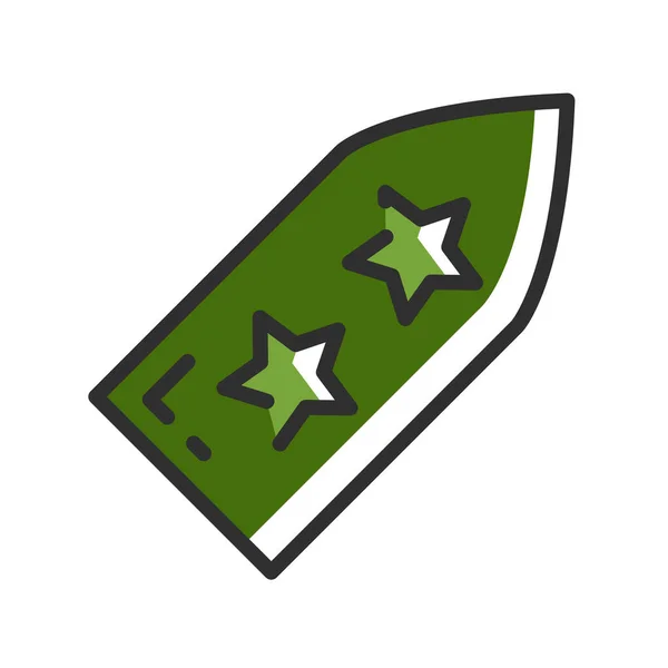 Military Rank Line Icon War Object Vector Illustration — Vector de stock