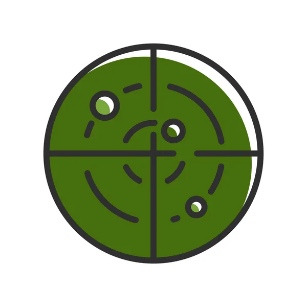 Military Radar Line Icon War Object Vector Illustration — 图库矢量图片