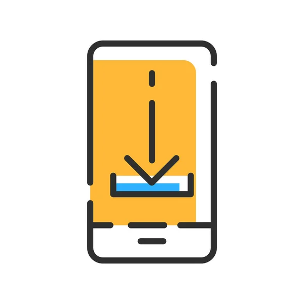 Mobile Phone Line Icon Logo Concept Vector Illustration — Vetor de Stock