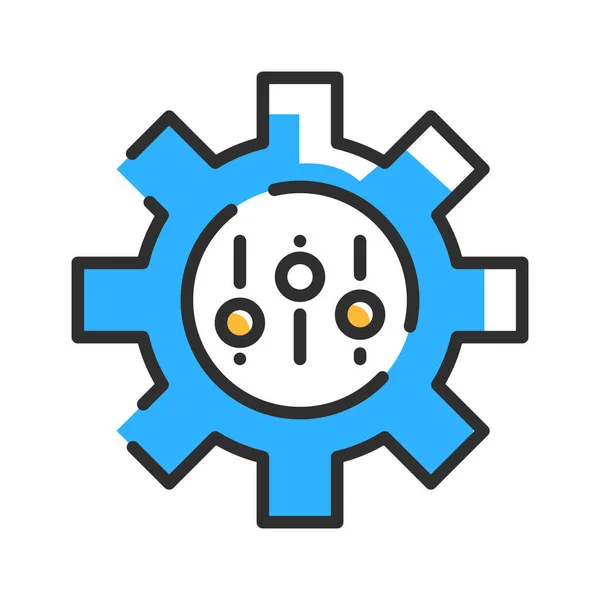 Setting Gear Line Icon App Setting Button Help Option Setting — Vector de stock