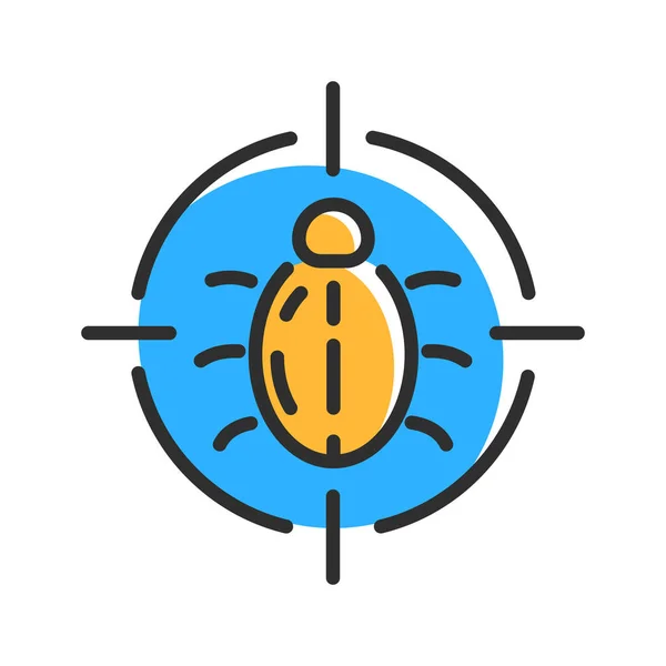 Virus Search Icon Computer Security Logo Color Vector Illustration Concept — 图库矢量图片