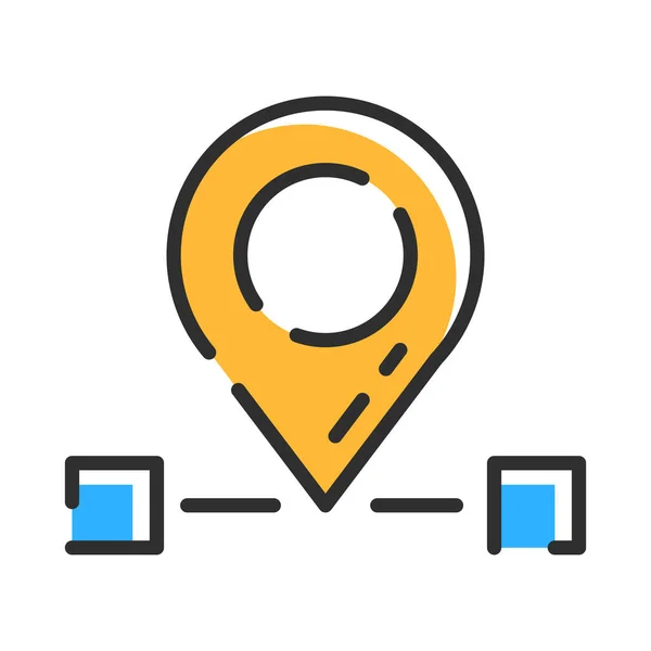 Location Line Icon Color Map Point Logo Color Vector Illustration — Archivo Imágenes Vectoriales