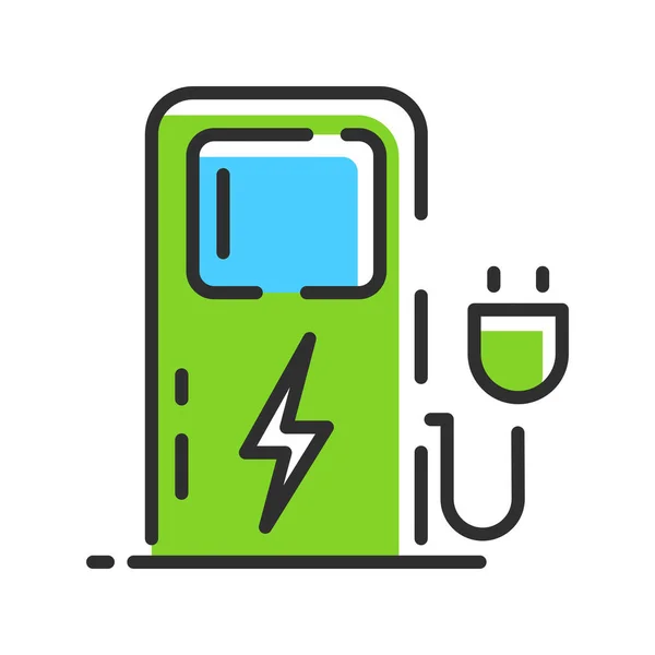 Green Eco Electric Fuel Pump Icon Eco Logo Green Blue — Vector de stock