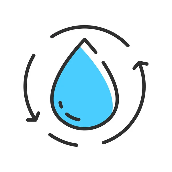 Water Recycle Line Icon Vector Illustration Concept — ストックベクタ