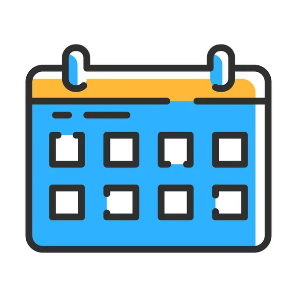 Calendar Line Icon Meeting Deadline Logo Color Vector Illustration Concept — Stock Vector