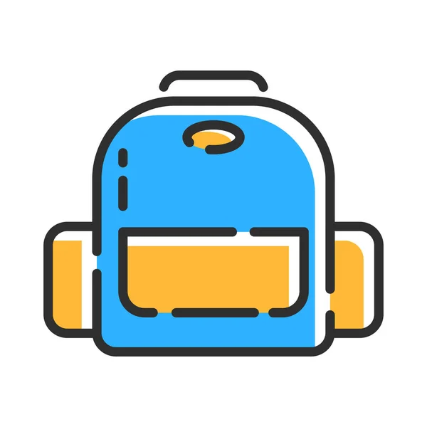 School Backpack Line Icon Education Outline Logo Color Vector Illustration — Stock Vector