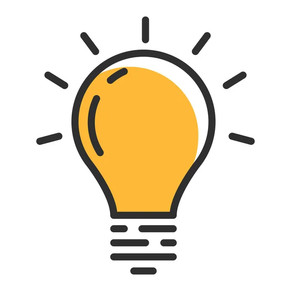 Light Bulb Line Icon New Idea Concept Logo Vector Illustration — Vector de stock