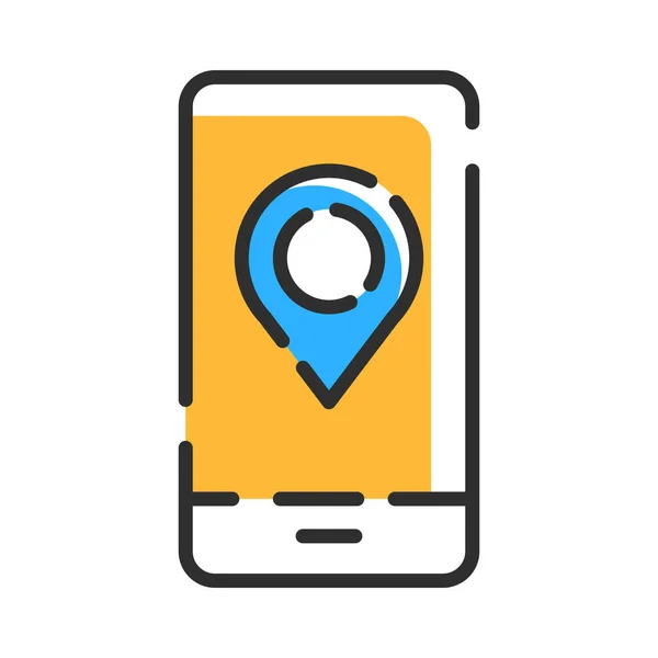 Mobile Navigation Line Icon Online Map Concept Gps App Logo — Wektor stockowy