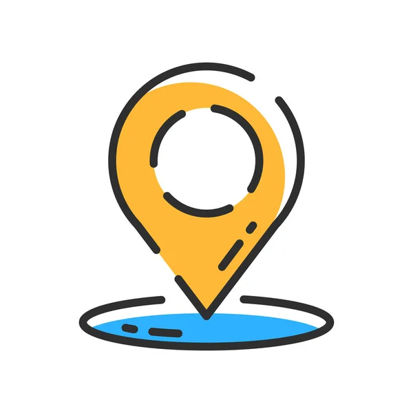 Map Marker Point Line Icon Navigation Logo Color Vector Illustration — Image vectorielle